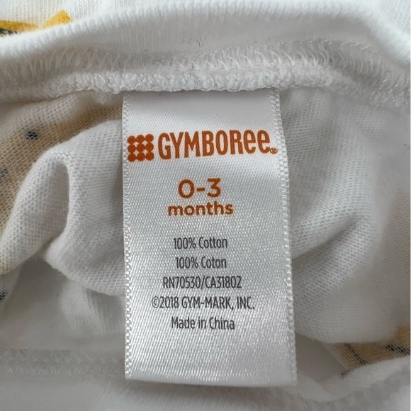 Gymboree Baby White Yellow Short Sleeve Banana Print T-Shirt Size 0-3 Months - Picture 2 of 4